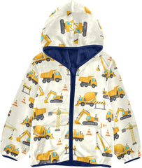 CHIFIGNO Cute Construction Vehicles Cranes Toddler Snow Jacket Soft Fall Jacket for Boy 3T