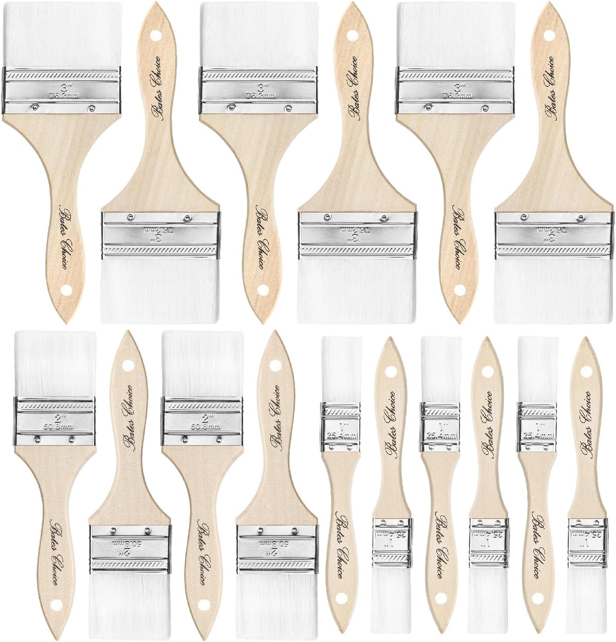 Bates- Chip Paint Brushes, 6 Pack, 1", 2", 3", Synthetic Bristles Painting Brushes, Paint Brushes Set, Chip Brush, Painting Brush, Wood Stain Brush Set, Chip Paint Brushes for Paint, Chip Brushes