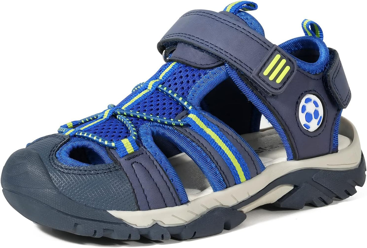 TZJS Girls Boys Sandals Kids Closed Toe Outdoor Hiking Sandal Lightweight Athletic Adjustable Straps Summer Shoes for Toddler/Little Kid