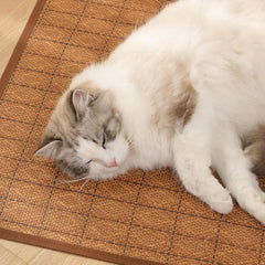 CHICTRY Cooling Floor Mat for Dogs Cats Lightweight Foldable Waterproof Pet Bed Pad for Crates Kennels Brown Large