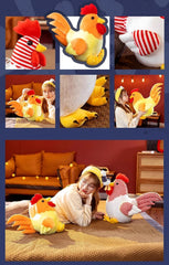 Giant Chicken Stuffed Animal Plush Cocky Rooster Pillow Chicken Plush Decorative Throw Pillow Huge Big Size Fluffy Plush Toy Gifts for Kids Room Décor for Bedroom Living Room