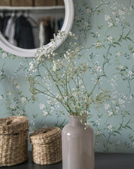 Floral Peel and Stick Wallpaper - Self Stick Flowers Wall Paper for Bedroom Kitchen- Renter Friendly Mural Cabinets Contact Paper (Spring Red Floral, Sample - 17.7" X 78.74")