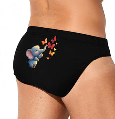 Butterfly Elephant Men's Swimsuit Brief Beach Shorts Bikini Swimwear Sexy Swimming Trunks