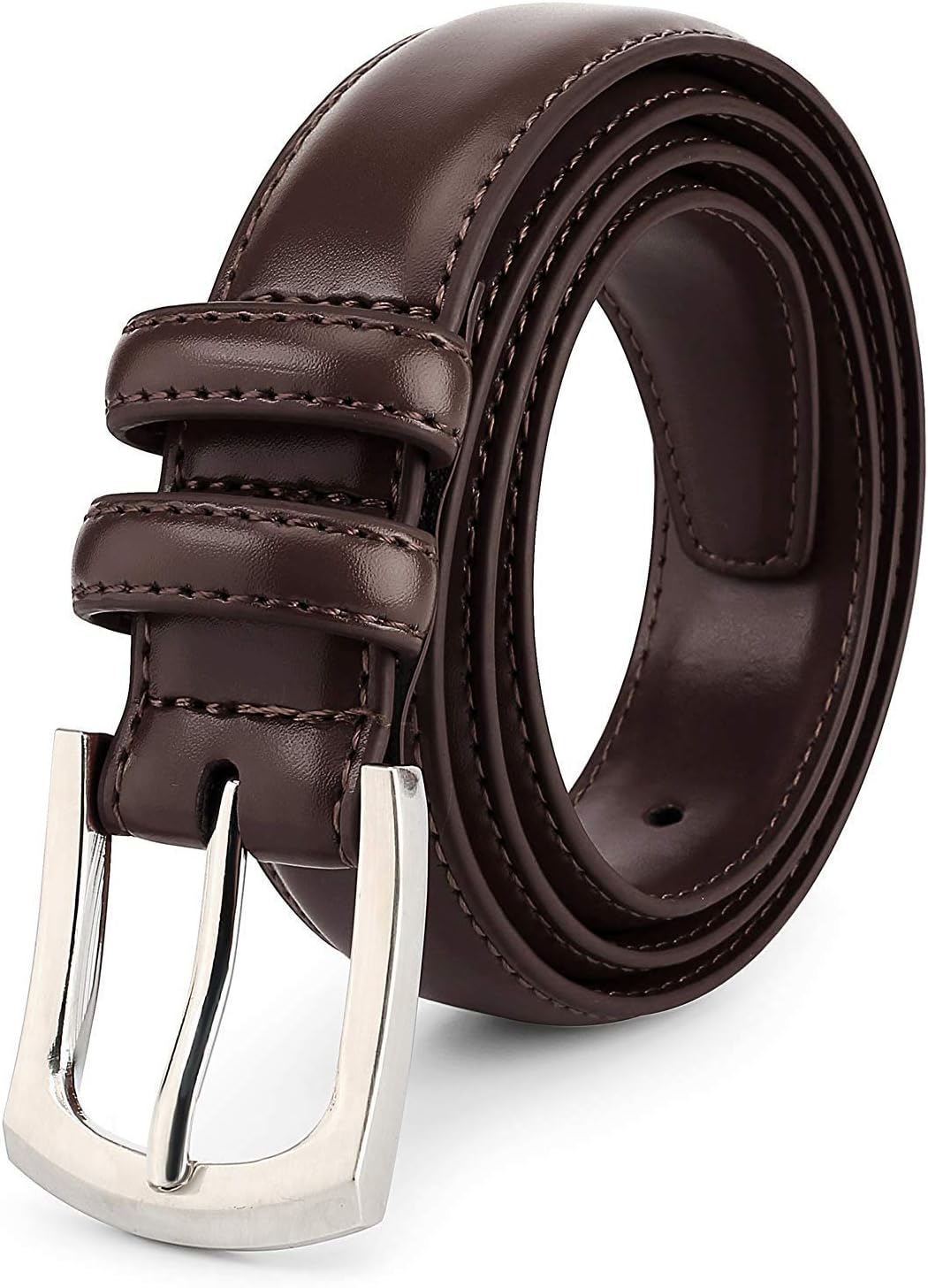 Men's Dress Belt 'ALL GENUINE LEATHER' Stitching 30mm Regular Big and Tall Sizes
