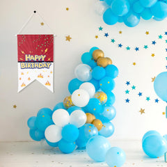 Cartoon Happy Birthday Door Banner, Pre-Strung Oxford Cloth Cartoon Birthday Door Decoration Easy to Use Party Decorations Supplies for Women Men Kids