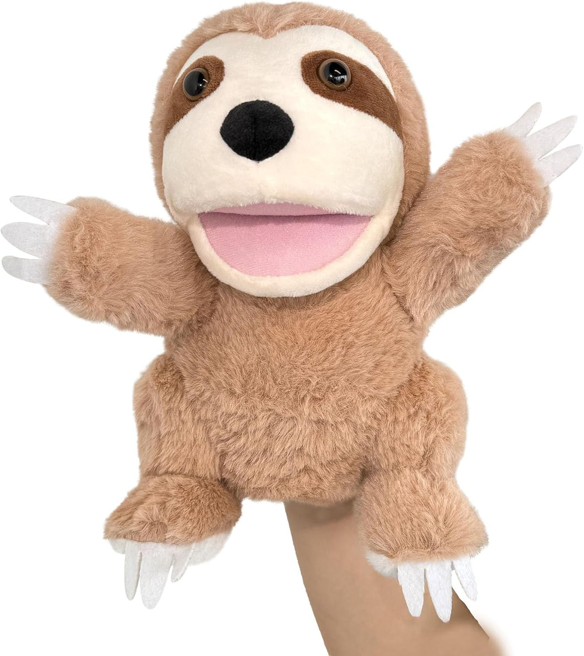 Hand Puppets Bear Puppet,10" Animal Hand Puppets for Kids, Hand Puppet for Toddlers 1-3 and Kids with Movable Mouth,Sloth Stuffed Animal Plush Puppets Toy Gift for Interactive Storytelling