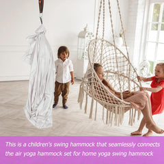 Garneck Kids Hammock Set for Home Use Seamless Aerial Sturdy Fabric Adjustable Features and Calming Compression for Children