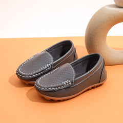 Boys Loafers PU Leather Slip-On Toddler Dress Shoes Non-Slip Sole Kids Moccasins for School Events and Daily Wear