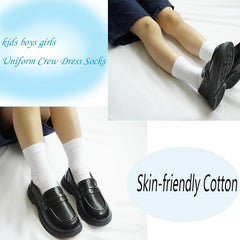 Boys Dress Socks 3 Pairs Kids Boys Girls Crew Dress Sock Cotton Uniform Socks for Girls