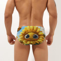 Butterfly Flower Men's Swimsuit Brief Beach Shorts Bikini Swimwear Sexy Swimming Trunks