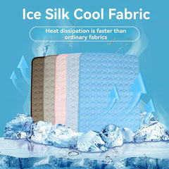 Dog Cooling Mat (4X More Effective), Instant Ice Silk Pet Cooling Mat for Dogs Cats, Washable Summer Foldable Portable Pet Blanket for Kennels, Crates and Beds (Brown, XS)