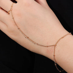 1/2pcs Fashion Hand Chain Bracelet Ring Gold Plated Handmade Link Chains Connecting Bracelets Hand Jewelry for Women