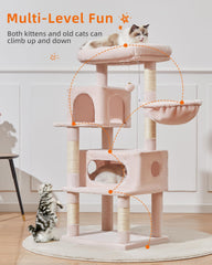 Taoqimiao Cat Tree,38.5-Inch Cat Tower for Indoor Cats,Suitable for Kittens with Luxurious cat condo with Adjustable Baskets and Luxurious Perch MS029SG Smoky Gray