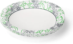 Glad Round Disposable Paper Plates, Whimsical Florals Pattern - Strong, Sturdy, Soak Proof, and Microwavable Decorative Plates for Dinner and Everyday Use, 8.5 Inch, 12 Count