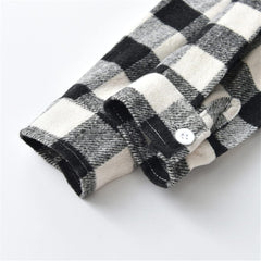 Boys Button Down Shirt Toddler Kids Long Sleeve Plaid Casual Flannel Tops Thermal Fall Loose Fashion Outwear Jacket