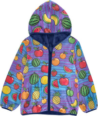 CHIFIGNO Colorful Fruit Toddler Boys Polar Fleece Lined Winter Jacket, Toddler Boy Sweatshirt with Hooded 3T