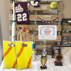100Pcs Softball Goodie Bags Softball Loot Gifts Bags Softball Party Favor Bags Softball Party Supplies for Kids Birthday Party Softball Game Day Sports Events Decorations