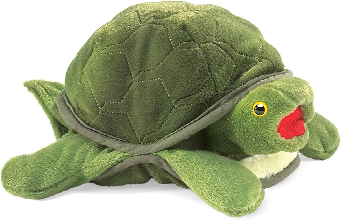 Folkmanis Baby Turtle Hand Puppet Green, 1 EA