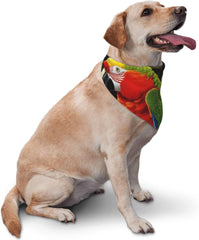 Tropical Parrot Dog Bandana Pet Scarf Accessories for Small Medium Dogs Cats Photo Prop, Triangle Pet Bandanas Adjustable Puppy Bib Washable Dog Kerchief Puppy Neckerchief