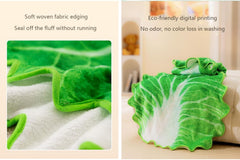 2 Pack Dog Bed Blankets Soft Plush Premium Cute Cabbage Pattern Pet Blanket Flannel Throw for Puppy Cat (M)