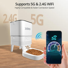 Automatic Cat Feeder WiFi,Auto Dog Feeder Double Anti-Blocking,WiFi Timed Cat Feeder 10-Meal A Day,Dog Food Dispenser Dual Power with 10s Voice Recorder,Cat Food Dispenser Easy Install & Clean,Black