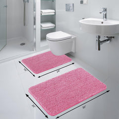 Bathroom Rugs 24x16, Extra Soft Absorbent Chenille Bath Rugs, Rubber Backing Quick Dry, Machine Washable Bath Mats for Bathroom Floor, Tub and Shower, Home Decor Accessories, Gray