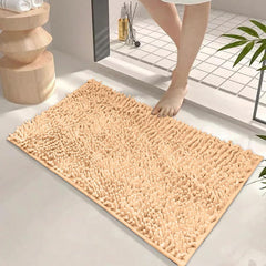 Bathroom Rug, 32" X 20" Absorbent Soft Shaggy Chenille Non-Slip Washable Bath Mats,Rubber Backing Thick Quick Dry Plush Black Bathroom Carpet for Shower,Floor,Tub,Home Decor Accessories