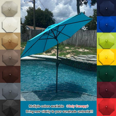 6/8 Ribs Patio Parasol Top Cover Replacement UV Protection Fabric, 7.5ft 9ft 10ft Replacement Umbrella Canopy Cover, Outdoor Umbrella Replacement Canopy Cloth(Khaki,7.5FT(8-ribs))