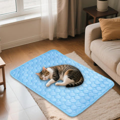 Pet Cooling Mat, Washable Cooling Mat for Dogs Cats, 50 x 40cm Pet Cool Mat Ice Silk Cushion, Portable Dog Cool Bed for Summer, Ideal for Indoor Outdoor Use