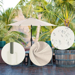 Patio Umbrella Canopy Cloth Replacement, Outdoor Market Table Yard Umbrella Top Covers with 6 Ribs, Garden Canopy Cover UV Sun Protection﻿(Dark Topaz,2.5m/8ft)