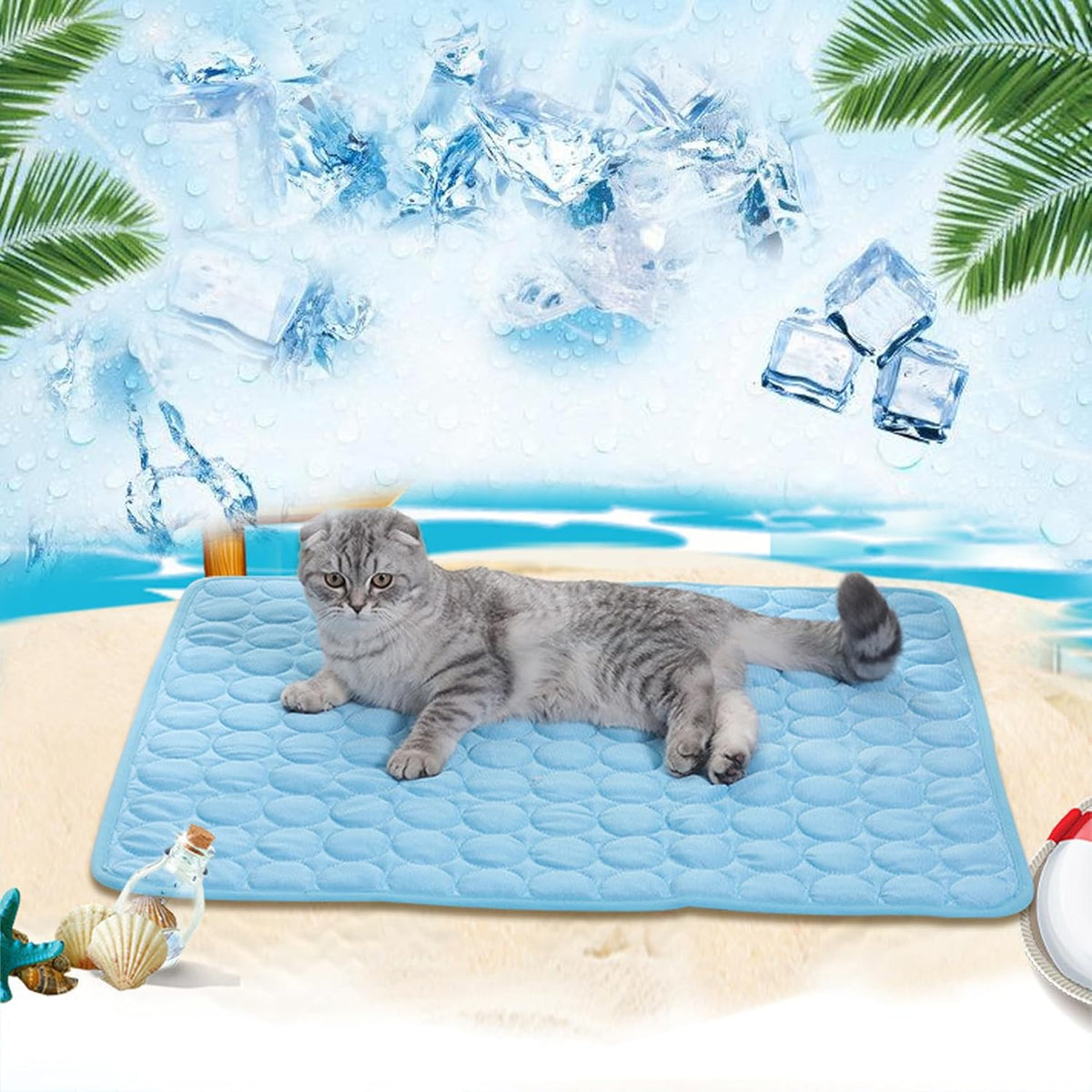 Chillywoof- Chillywoof Dog Cooling Mat,Kittra Cooling Mat for Cats,Kittra Blanket Indoor,Cool and Healthy Cool Bed for Cats (Brown,XS(15.7 * 11.8in))