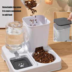 Dog Double Bowl Feeder Automatic Cats Food Container and Water Dispenser for Cats Dog Daily Feeding Watering Supply