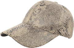 Baseball Cap Snakeskin Print Leather Sun Hat Outdoor Casual Flat Brim Trucker Hat Baseball Cap for Women Men