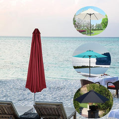 Patio Replacement Parasol Cover Umbrella Cover for 6 Ribs, Water Resistant Garden Umbrella Cover Cloth, Outdoor Parasol Top Fabric Cover Polyester UV Sun Protection(Lake Blue,2.0m/6.5ft)