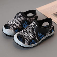 Boys Girls Open Toe Sandals Adjustable Strap Leather Rubber Sole Flat Shoes Lightweight Cool Beach Non-Slip Sandals