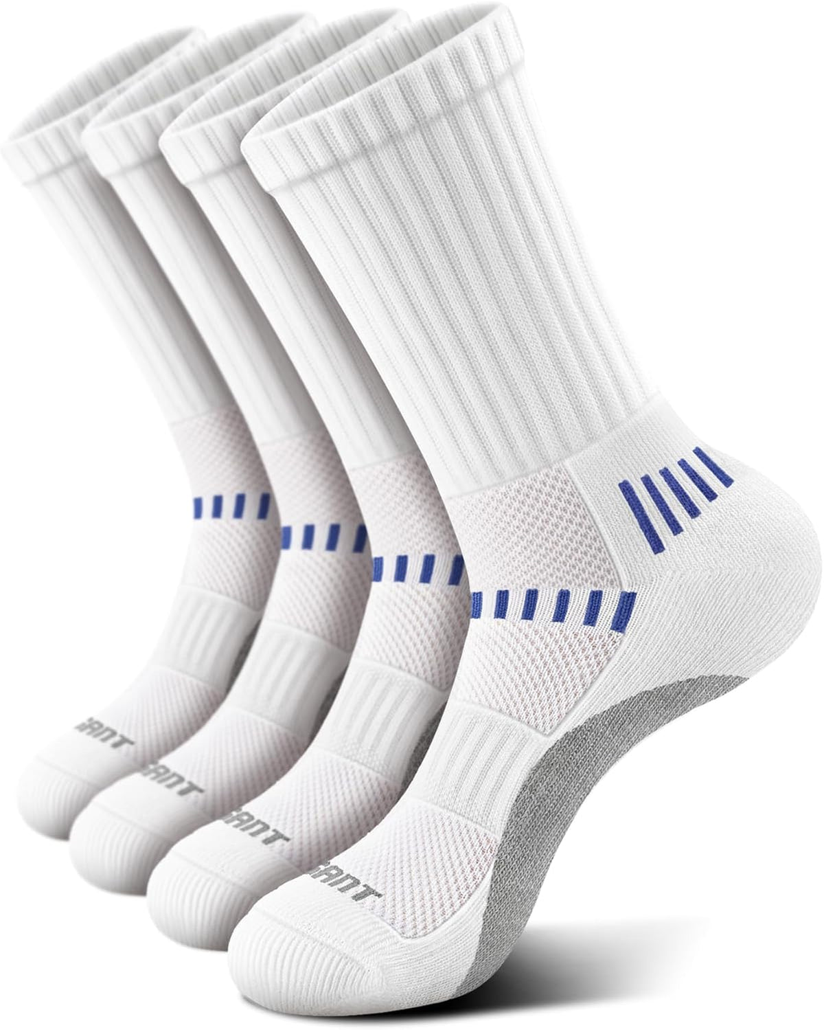 Bigant Boys Socks Cushioned Compression Athletic Crew Socks Running Arch Support for 4-12 Years Old Gilrs Kids Youth 4 Pairs