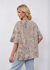 Camo Shirt for Women Mens Maple Leaf Print Camouflage T Shirt Summer Short Sleeve Oversized Camo Tee Shirts Tops