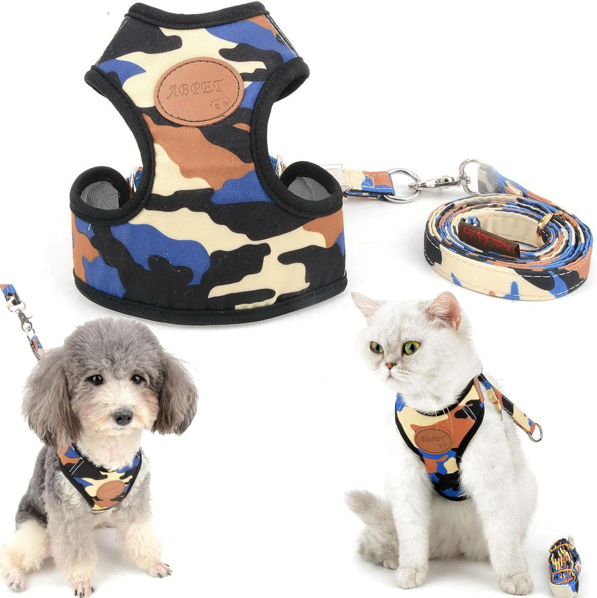 SMALLLEE_LUCKY_STORE CWYP00068-Red-S New Soft Mesh Nylon Vest Pet Cat Small Medium Dog Harness Dog Leash Set Leads ,Red , S