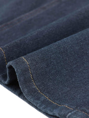 Allegra K Casual Denim Skirt for Women's High Waist Split Back Pockets Midi Jean Skirts