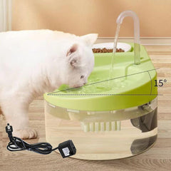 Cat Fountain Water Bowl Stainless Steel, 2 in 1 Automatic cat Feeder for Pets Dogs, Puppies, Kittens (Pink, S)