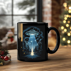 UFO Aliens Flying Saucer - Style - Starry Night Coffee Mug, Gift For Men, Women, Coffee Cups 11oz - 15oz