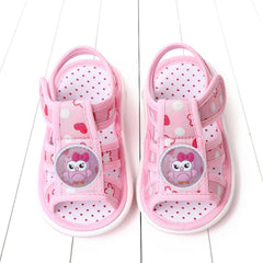Baby Girl Sandals Cartoon Closed-Toe Anti-Slip Premium Rubber Sole Toddler Boys Lightweight First Walkers Shoes