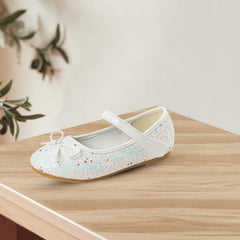 Flower Girl Dress Shoes Rhinestones Bow Mary Jane Ballet Flats for Girls Wedding Party Toddler Kids Shoes