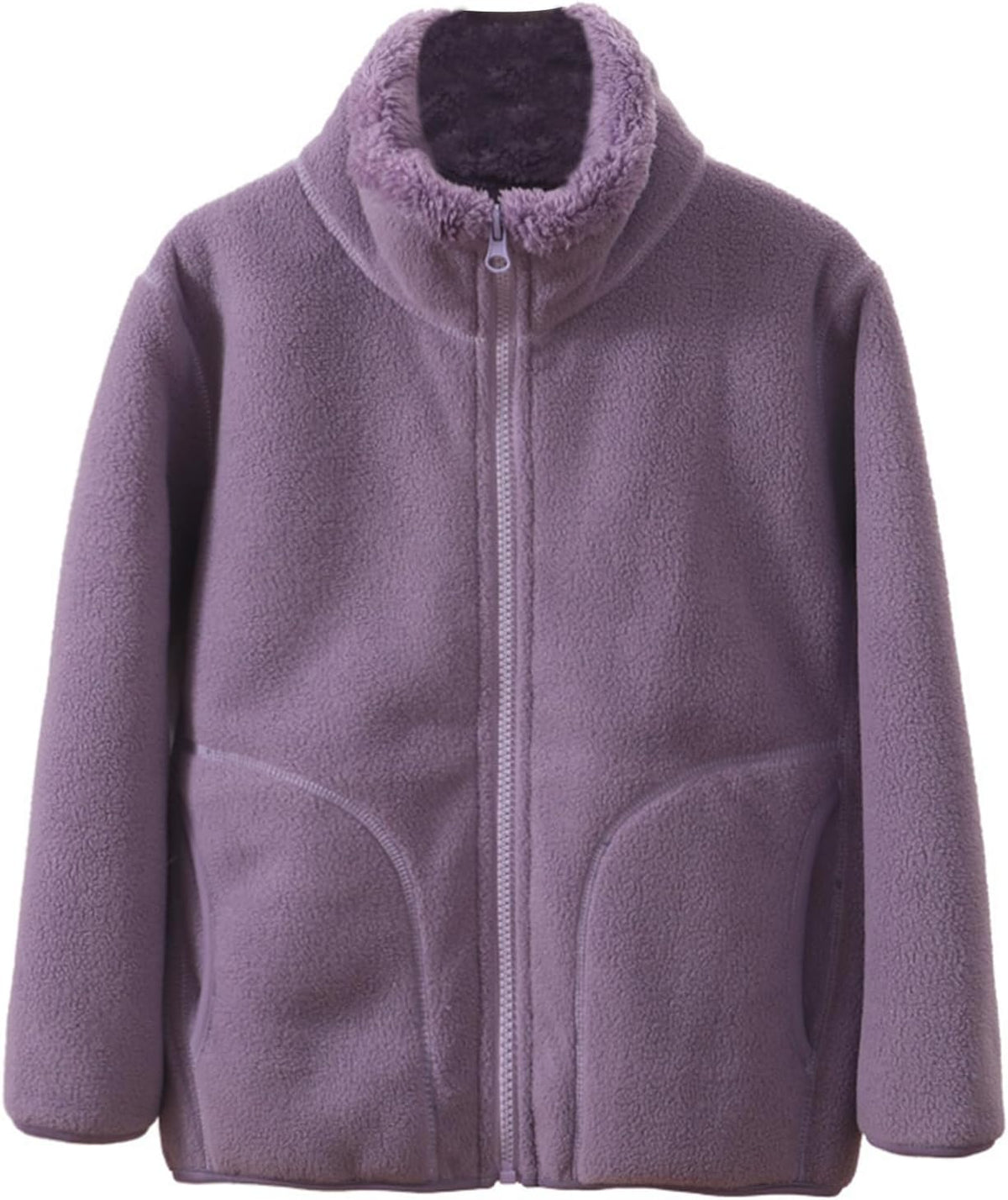 LittleSpring Neutral Boys Girls Fleece Zip Up Jackets with Sherpa Lined