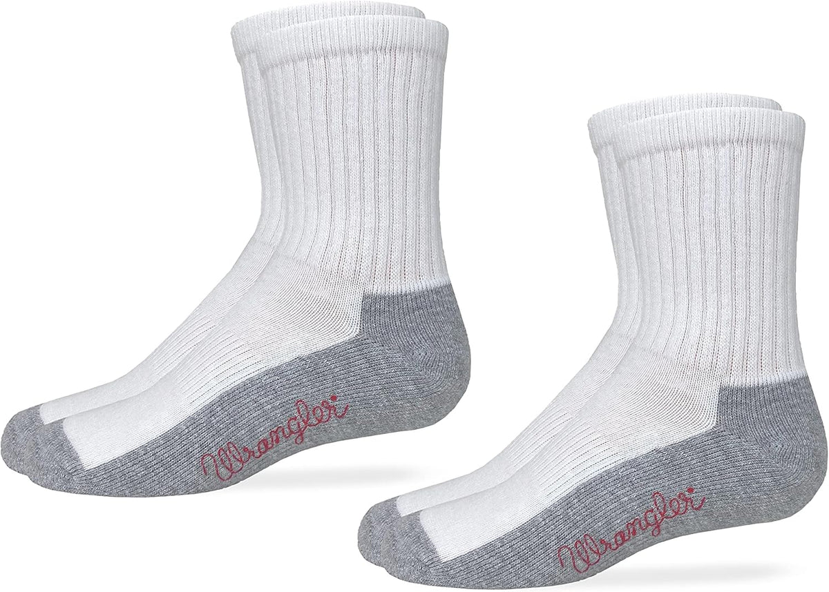 Wrangler Youth Boys Girls Cotton Crew Sport Socks 2 Pair Pack