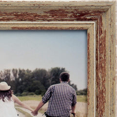 Weathered Picture Frame, Distressed Wooden Look for Wall or Tabletop Display, Lightweight Photo Frame with Glass Cover, 8" x 10", Gray