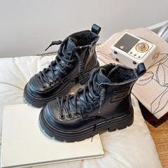 IWIHMIV Boy Winter Boots Toddler Winter Shoes Kids Riding Boots Kid Snow Boots Kids Boys Girls Cold Weather Winter Snow Boots