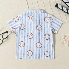 KAGAYD Toddler Boys Baseball Prints T Shirt Short Sleeve Tops Boys Shirts Game Day Casual Tops