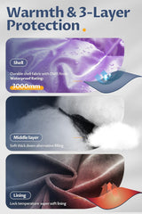 CREATMO US Girl's Long Length Winter Coat Parka Water Resistant Puffer Jacket With Fleece Lining