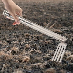 Gardening Hand Tiller Tool Stainless Steel Cultivating Tool Multipurpose Length 38.5cm for Transplanting Rust Resistant, Hoe and Rake